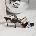 thumbnail image 6 of Gpaecead Women Stiletto Heel Mules Square Toe Metallic Backless Cushioned Plus Size Spring Summer Height Elegant Shoes,Silver, 6 of 8