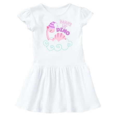 

Inktastic Nana s Lil Dino with Cute Pink Baby Dinosaur Gift Baby Girl Dress