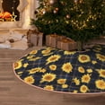 thumbnail image 4 of Salouo Royal Blue Plaid Sunflower Christmas Tree Skirt 48" Farmhouse Christmas Decorations Snowman Xmas Tree Skirt Tree Mat for Holiday Party Decor, 4 of 8