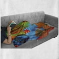 thumbnail image 6 of Colorful Soft Flannel Fleece Blanket, Watercolor Style Brush Strokes Composition Abstract Arrangement Modern Art Design, Cozy Plush for Indoor and Outdoor Use, 50" x 60", Multicolor, by Ambesonne, 6 of 6