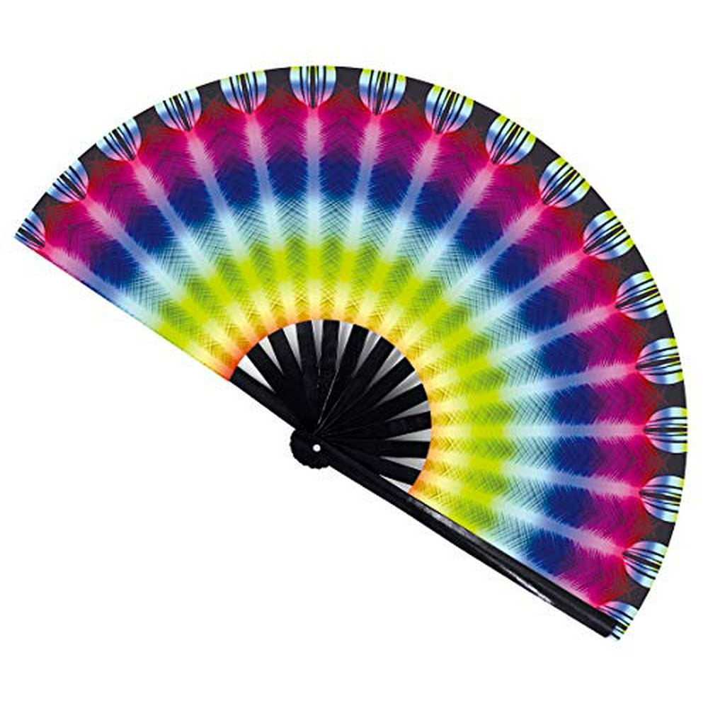 Amajiji Large Folding Hand Rave Fan for Women/Men, Chinease/Japanese