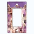 thumbnail image 5 of Metal Light Switch Plate Cover Elegant Purple Cat Newspaper Frame Damask DAM071, 5 of 13