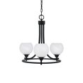 thumbnail image 1 of Paramount Uplight, 3 Light, Chandelier In Matte Black Finish With 5.75" White Marble Glass, 1 of 1