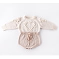 thumbnail image 2 of Salopette Tricotée à Manches Longues pour Bébé Fille, Barboteuse d'Automne pour Bébé, 2 of 4