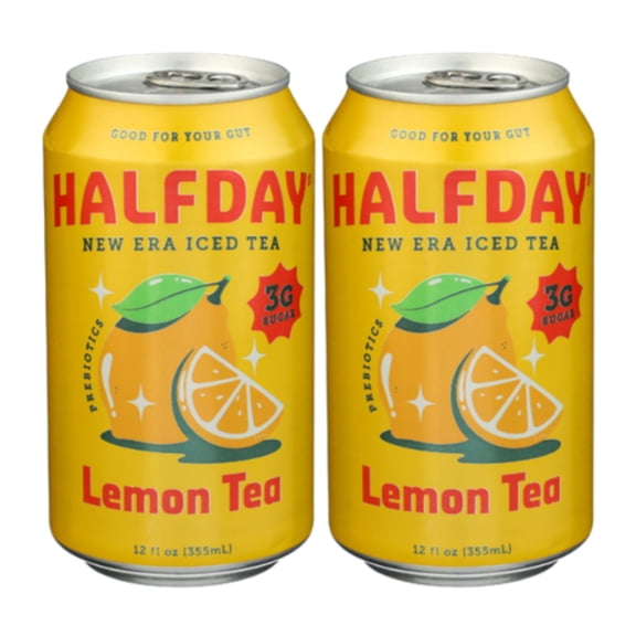 Halfday Iced Lemon Black Tea, 12 fl oz Cans (2 Pack)