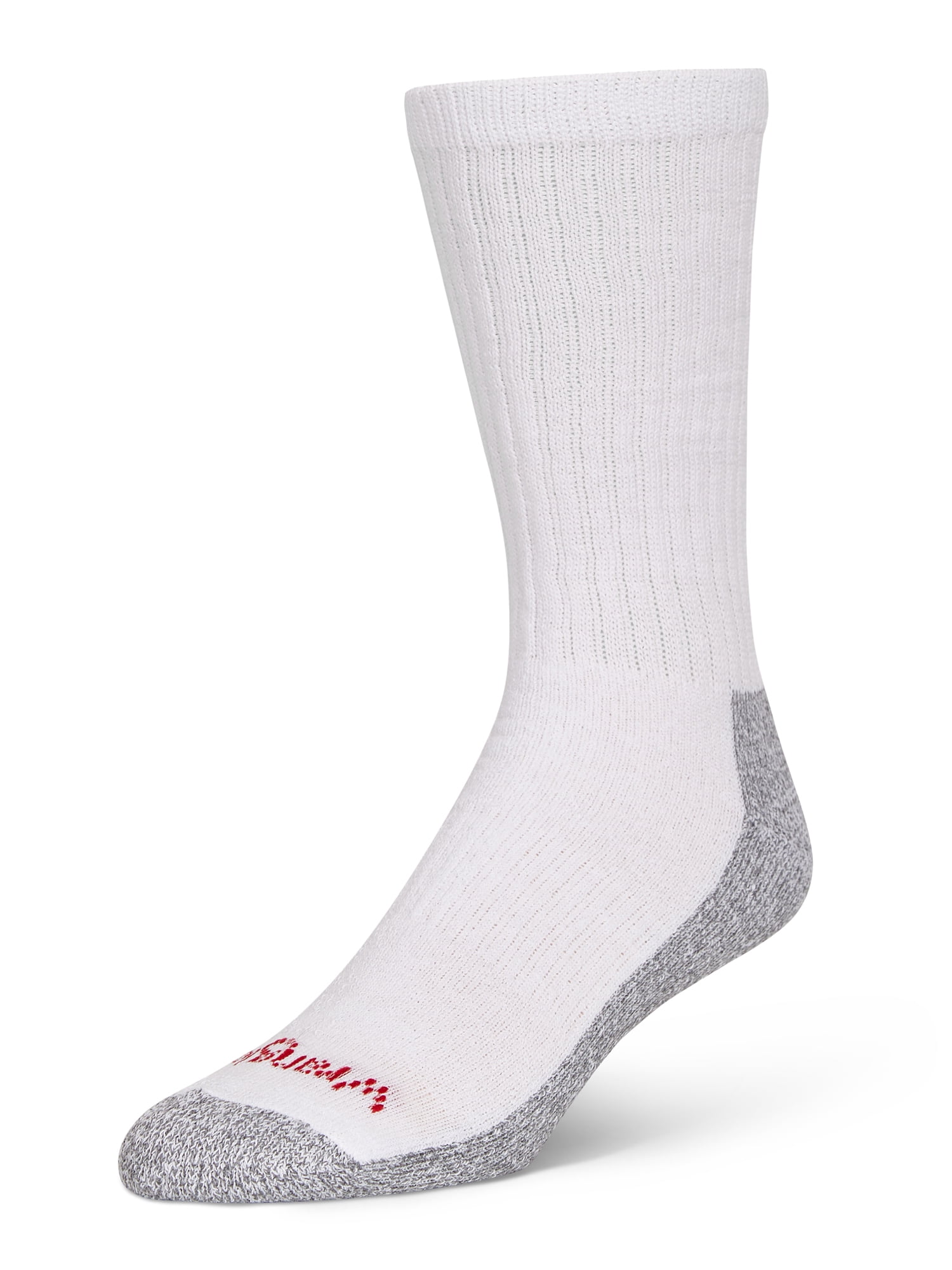 Wrangler Cushion Crew Socks for Men, Size 13-15, White/Gray/Black, 6 Pairs