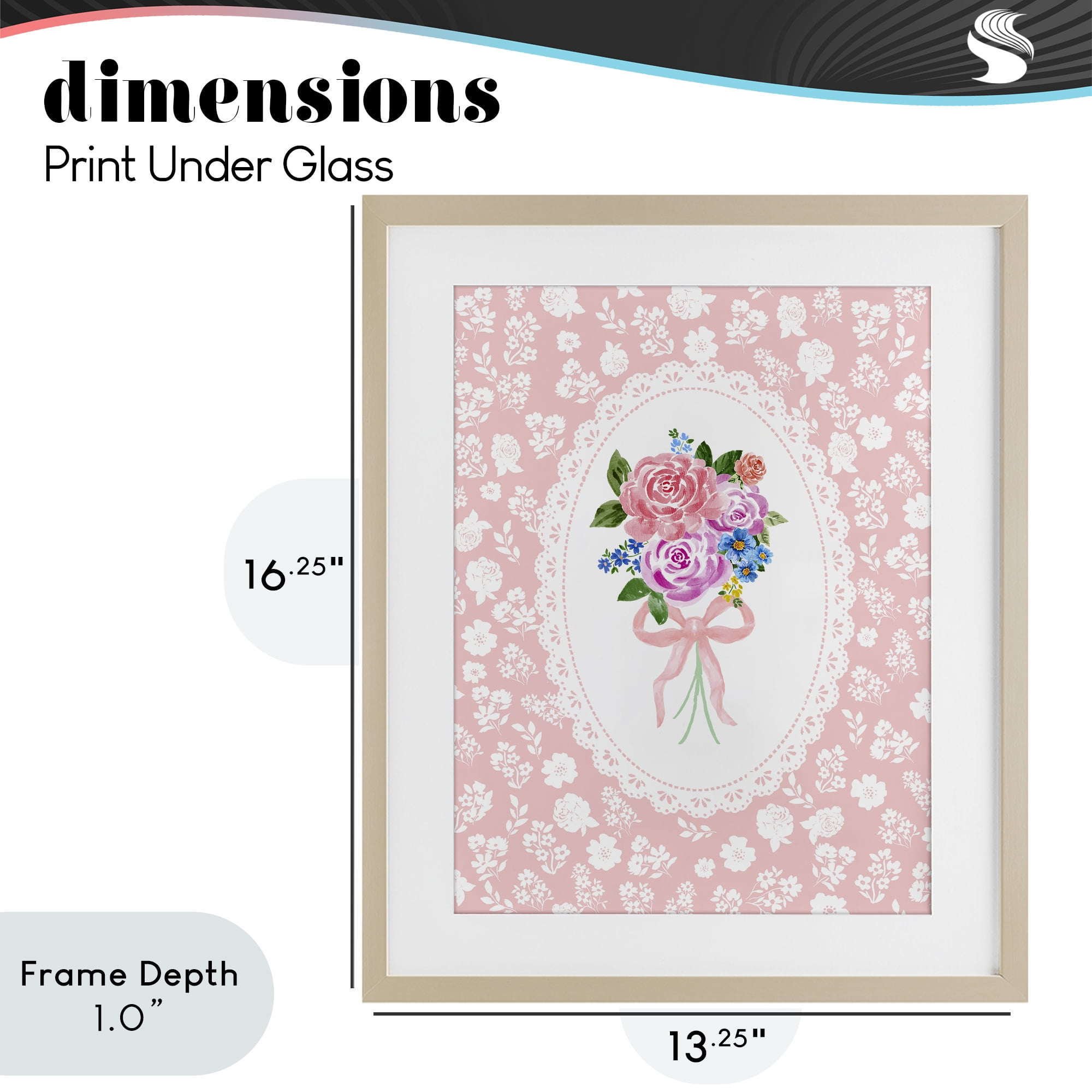 Stupell Industries Peach Feminine Bouquet Birch Framed Print Under Glass, design by Corinne Haig