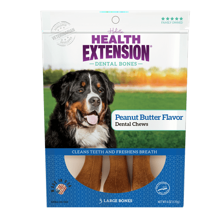 UPC: 0784672108188 | Health Extension Peanut Butter Flavor Dental Bones Dog Treats  3-pack