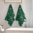 thumbnail image 4 of Dreamtimes Patricks Day Horseshoe Hand Towels 2 PCS, Ultra Soft and Highly Absorbent, Green Clover Luck Decorative Fingertip Towel for Home, Bathroom, Kitchen, 28.3"x14.4", 4 of 5
