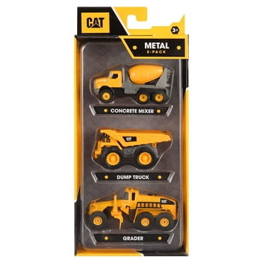 CAT Die Cast Toy Includes Cement Mixer, Dump Truck and Road Grader Construction Vehicle Playset (3 Pieces)