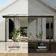 thumbnail image 5 of Sunmthink 10'x10' Hardtop Gazebo, Outdoor Wall-Mounted Aluminum Pergola with Sun Panels for Garden, Patio, Backyard, Gray, 5 of 8