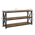 thumbnail image 3 of Litake Industrial Console Table for Entryway, 55.1" Narrow Entryway Table with Storage, 3 Tier Wood Sofa Table with Metal Frame, Behind Couch Table for Living Room, Hallway, Entryway-Rustic Brown, 3 of 9
