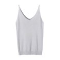 thumbnail image 2 of V-neck Shimmering Knit Tank Top Everyday Casual Solid-Color Women's Summer Fashion, 2 of 3