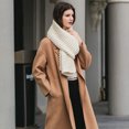 thumbnail image 3 of Women's Shawl, Winter Warm Large Scarf, Woolen Scarf, Thickened Beige, 3 of 7