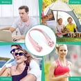 thumbnail image 5 of Ventilador de cuello sin aspas, manos libres, ligero, silencioso, recargable, sin aspas, 3 velocidades, ajustable a 360°, color rosa, para escritorio de oficina y acampada, 5 of 5
