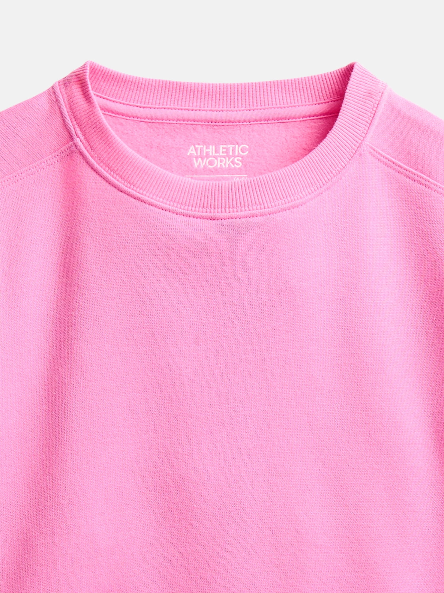 Athletic Works Girl's Fleece Crewneck Sweatshirt, Sizes 4-18 & Plus
