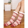 thumbnail image 5 of YouLoveIt 1 Pair Plush Slippers Carpet Socks Christmas Non-slip Elk Floor Socks Men Women's Fuzzy Slipper Socks Fleece Christmas Slipper Socks, 5 of 6