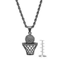 thumbnail image 5 of SteelTime Men's 18K Black Ion Plated Stainless Steel Basketball Hoop Chain Pendant Necklace, 5 of 6