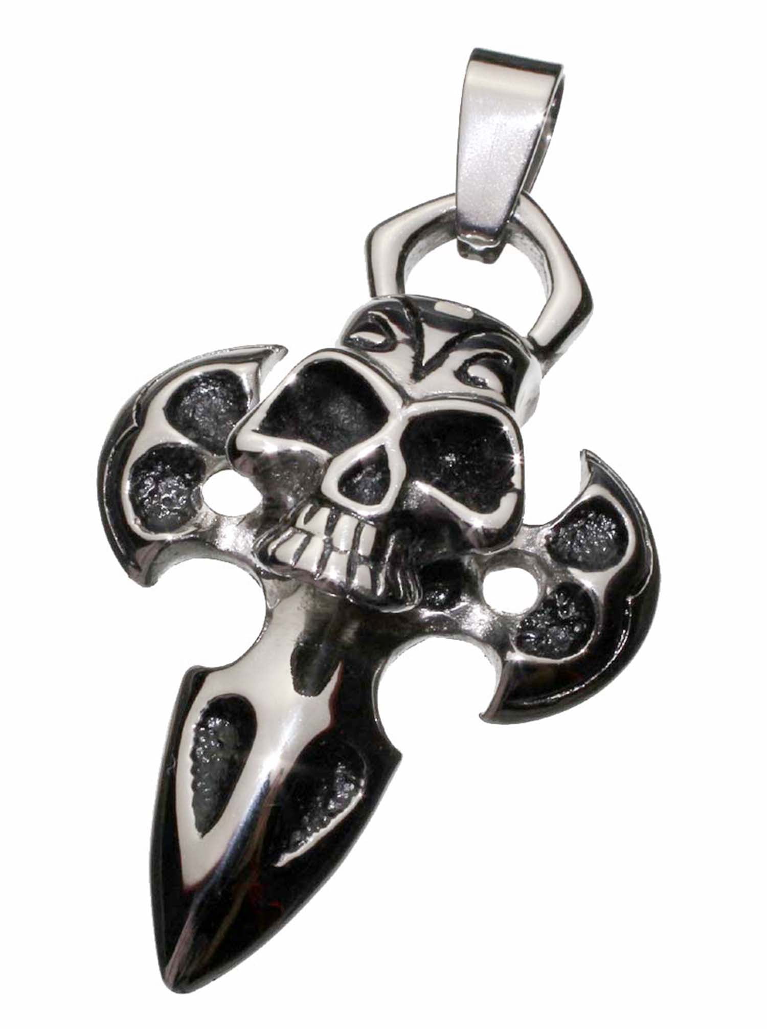 R.H. Jewelry - R.H. Jewelry Stainless Steel Pendant, Solid Heavy Skull Cross for Men