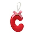 thumbnail image 2 of Beollynier 3.5x4.7 Inch Fabric Christmas Letter Ornament with Plaid Bow Soft Stuffing for Tree Wall Decoration Festive Home Holiday Decor, 2 of 5