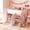 White+Pink, variant on Newest Full Loft House Bed with Playhouse and Storage, Wood Cabin Frame for Small Bedroom, Espresso/White