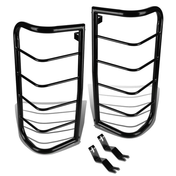 DNA Motoring TLG-011-BK For 2006 to 2010 Hummer H3 Pair of Bolt -On Rear Tail Brake Light Guards (Black) 07 08 09