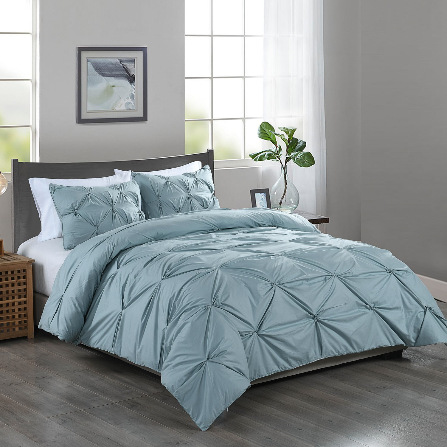 Cottonesque 100 Cotton Pintuck Duvet Cover Mini Set
