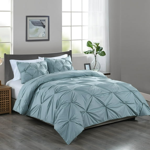 Cottonesque 100% Cotton Pintuck Duvet Cover Mini Set