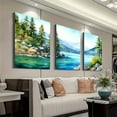 thumbnail image 3 of 3pcs Tahoe Lake and Sierra Nevada Mountains Wall Art Set | Frameless Canvas Prints, Ideal for Home Office, Living Room, Bedroom, and Restaurants, Christmas and New Year Gift, Art Deco and Retro Styl, 3 of 4