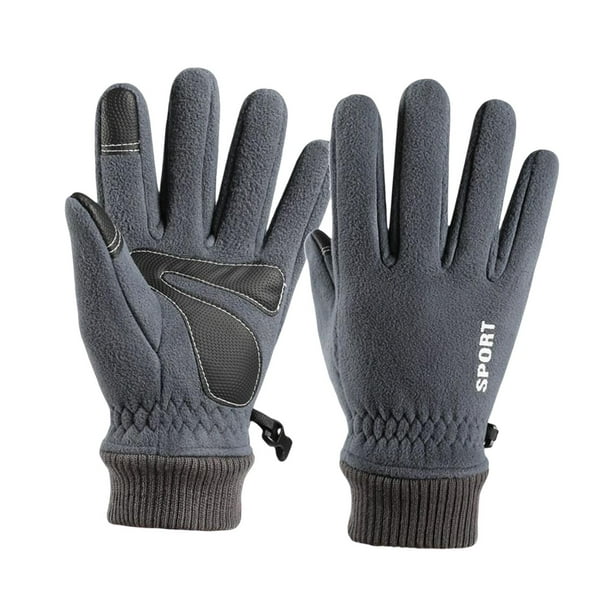 Guantes cálidos de invierno, guantes térmicos para pantalla táctil, guantes para clima frío, protección de manos a prueba para senderismo, L Gris Sunnimix guantes de invierno