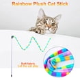 thumbnail image 3 of Juguete para gatos, varita para gatos, juguete interactivo para gatos, campana para gatos de interior, tira de peluche de arcoíris, 3 of 5