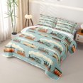 thumbnail image 3 of Castle Fairy Cartoon Vintage Steam Train Bed Spread Queen,Cute Cloud Railway Queen Coverlet Set for Bedroom,Light Blue, 3 of 7