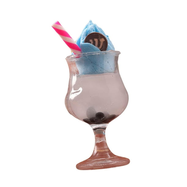 Bebidas para casa de muñecas, casa de muñecas, helado en miniatura, modelo de escena DIY, juguete de juego de simulación azul