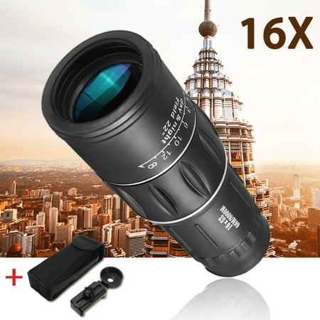 16x52 HD Phone Lens Camping Hiking Concert Camera Lens Telescope Monocular With Clip For monopodstripod Universal Cell Phone