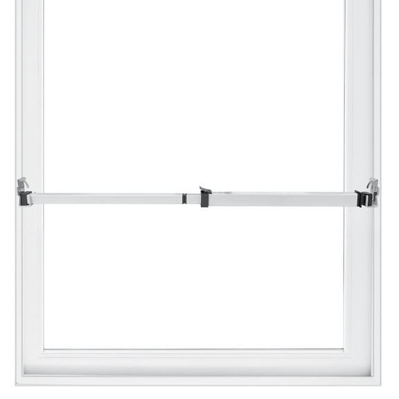 SecurityMan Adjustable Window Bar, Heavy-Duty Iron Lock for Horizontal or Vertical Use, Childproof, 14.25"–37", White