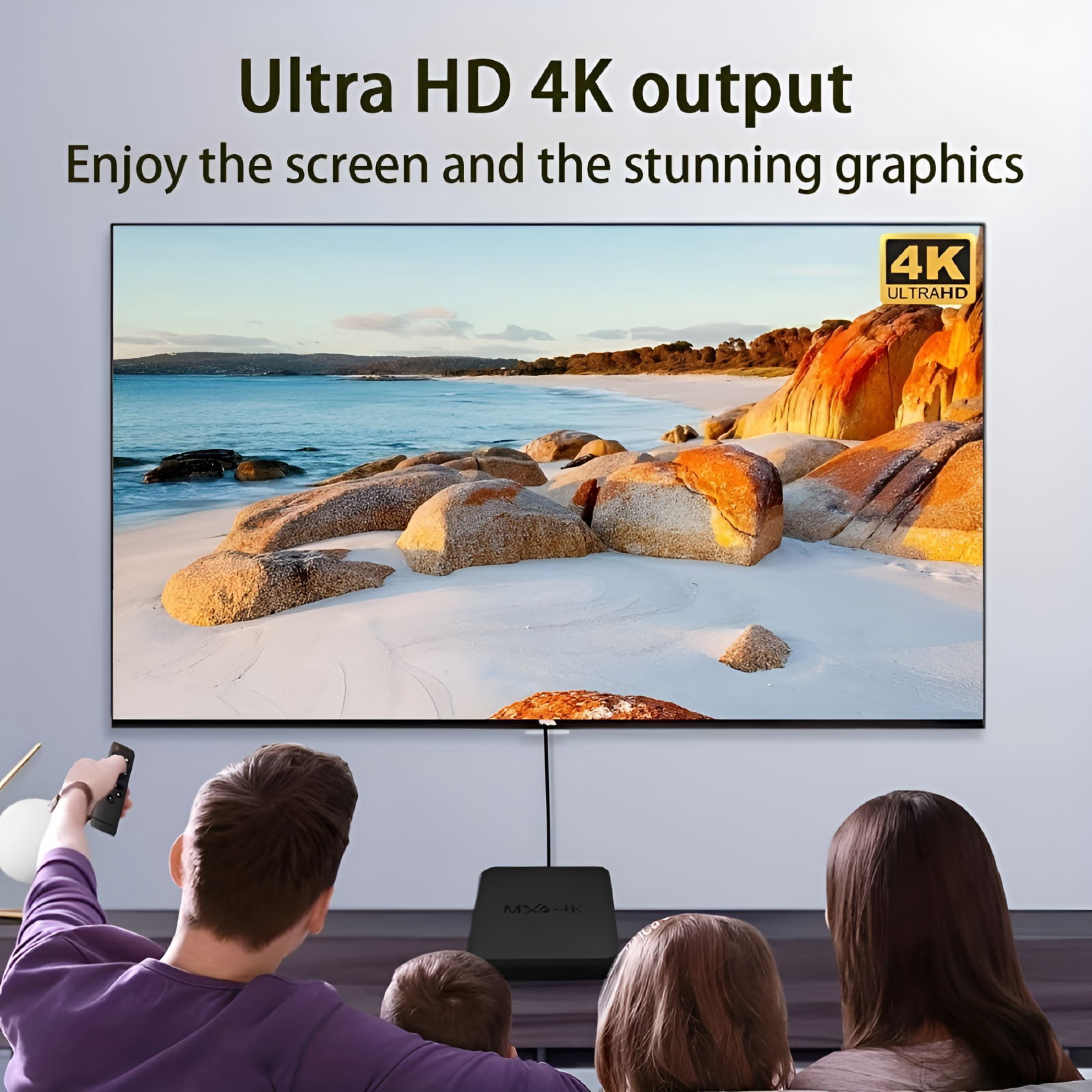 GJX Smart 4K Ultra HD Media Player WiFi Remote Control 16GB USB Home Media Player