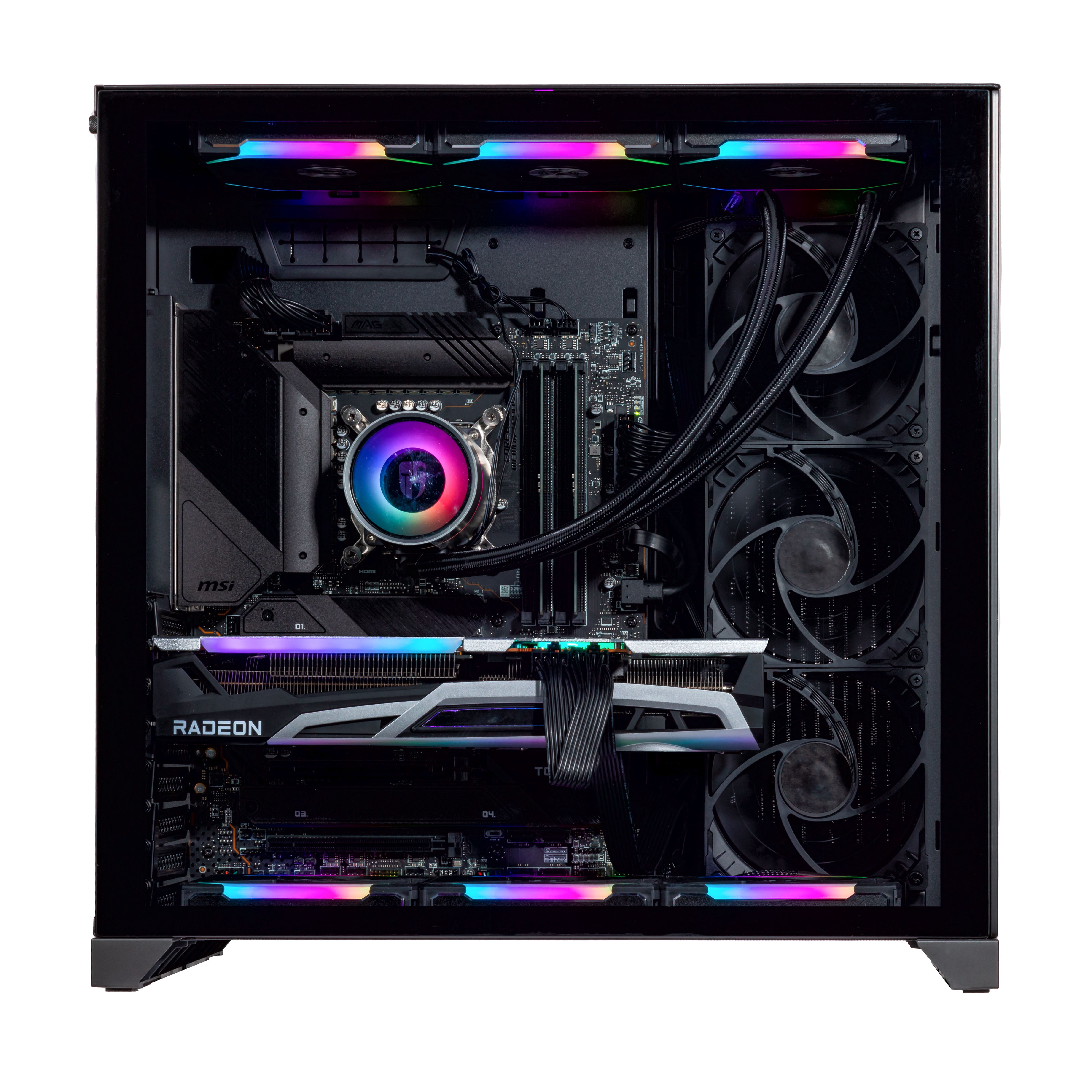 Velztorm Orix Gaming Custom Desktop (Intel i9-12900K 16-Core, Radeon RX 6900 XT, 16GB DDR5 4800MHz RAM, 2TB m.2 SATA SSD + 3TB HDD, Wifi, USB 3.2, HDMI, Display Port, Win 10 Home)