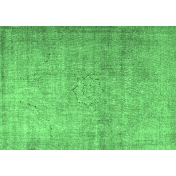 Ahgly Company Indoor Rectangle Persian Emerald Green Traditional Area Rugs, 6' x 9'