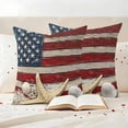 thumbnail image 3 of Coastal American Flag Outdoor Waterproof Pillow Covers, Starfish Shell Vintage Decorative Square Throw Pillowcase Sofa Cushion Sham for Patio/Couch/Chair, 18"x18" 2 Pack, 3 of 8
