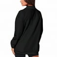 thumbnail image 5 of Fiaer,Quarter Zip Pullover Women,Women's Plus Size Long Sleeve Sweatshirts,Womens Tops Loose Fit Casual Trendy with Pocket Black M, 5 of 9
