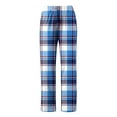 thumbnail image 4 of Womens Pants Plaid Pajama Print Soft Comfort Loose Plaid Without Pockets Sky Blue Trousers Pants for Women M, 4 of 4