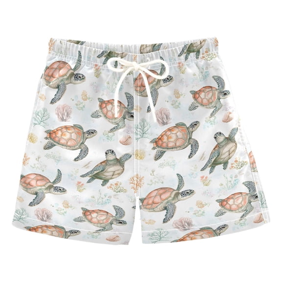 joogoo Boy Swim Trunks Cute Turtles Bathing Beach Board Shorts M