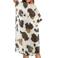 thumbnail image 4 of HELLHERO Polyester Swimsuit Cover Up Shirt for Beach Lightweight Free Size Bikini Coverups Brown Striped Pattern, 4 of 6