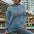 thumbnail image 2 of Baseball Vibes with a Retro Smiling Face Art Merch Gift, Light Blue Hooded Sweatshirt or Hoodie, 2XL, 2 of 5