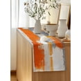 thumbnail image 5 of Table Runner 108 Inches Long for Kitchen Dining, Burnt Orange Grey Dresser Scarf Farmhouse, Dining Table Decorations for Wedding/Parties, Oil Painting Smear Modern Abstract Art 13 x 108 In, 5 of 9