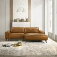 thumbnail image 2 of Oasis Modern Design Top Grain Leather Right-Faced Sectional Sofa in Tan, 2 of 7