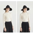 thumbnail image 4 of Moda para mujer Sombreros puntiagudos de bruja de ala grande de lana linda Gorra de cubo de color sólido de mago de punto, negro JM, 4 of 5