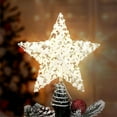 thumbnail image 5 of ZMKIAG Christmas Tree Topper Hollowed-Out Star Accessory, Sparkling Five-Pointed Star Decoration Classic Models with White Base for a Shimmering Finishing Touch to Your Tree, 5 of 8