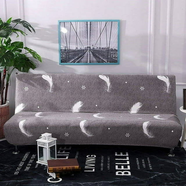 Housse de Futon Élastique Sans Accoudoirs, Protège-Meubles pour Canapé-Lit