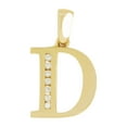 thumbnail image 1 of 14k Yellow Gold, Initial Capital Letter D Pendant Charm Created CZ 10mm Wide with 18" Dainty Neck Chain, 1 of 1